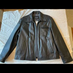 Men’s Guess leather jacket. Black. Large